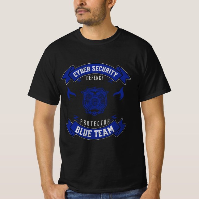 Wappen des Cyber Security Blue Team Defender T-Shirt (Vorderseite)