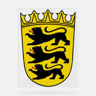 Wappen des deutschen Bundeslandes Baden-Württember Acrylschild