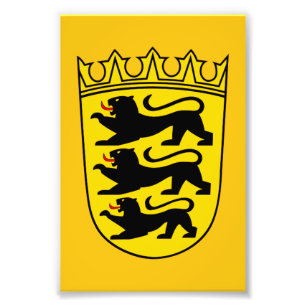 Wappen des deutschen Bundeslandes Baden-Württember Fotodruck