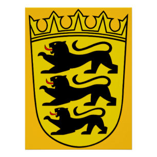 Wappen des deutschen Staat Baden-Württemberg Poster