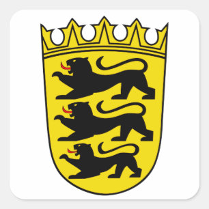 Wappen des deutschen Staat Baden-Württemberg Quadratischer Aufkleber