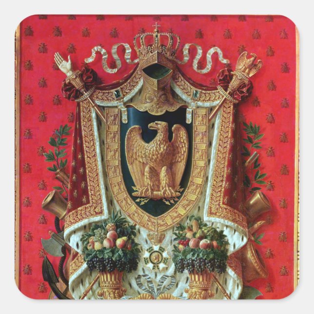 Wappen des französischen Reiches Quadratischer Aufkleber (Vorderseite)
