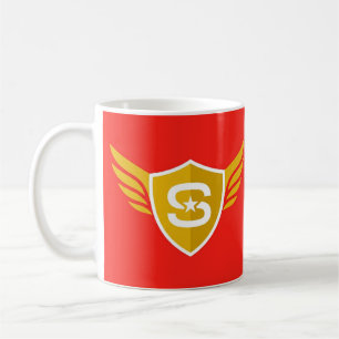 Wappen des geflügelten Schildhelden Rote Gold Tass Kaffeetasse