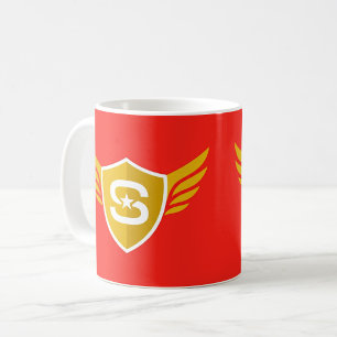 Wappen des geflügelten Schildhelden Rote Gold Tass Kaffeetasse