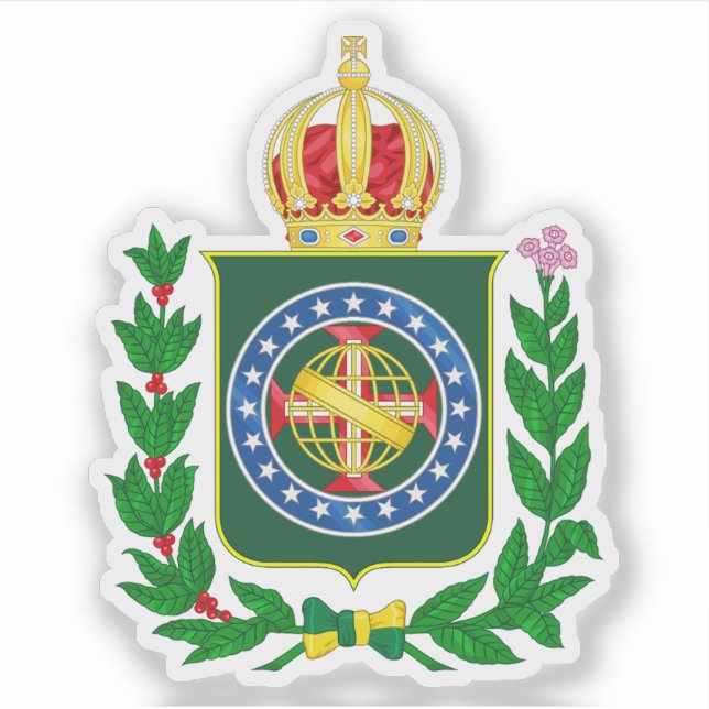 Wappen des Imperiums von Brasilien (1853-1889) Aufkleber (Vorderseite)