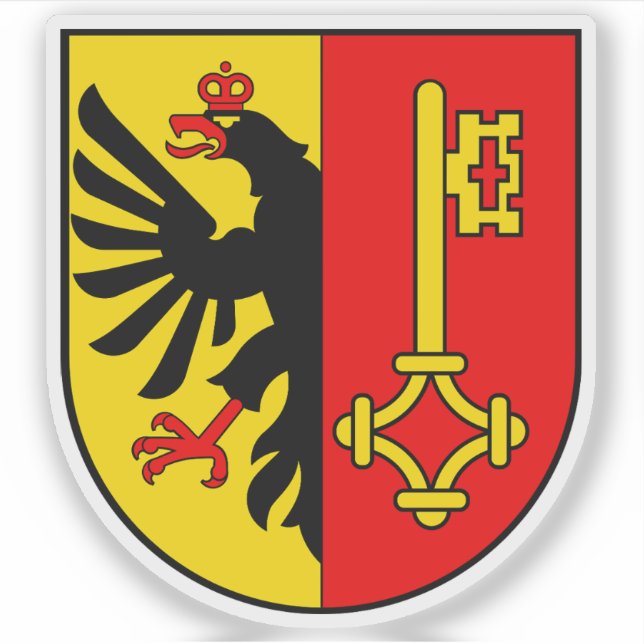 Wappen des Kantons Genf, Schweiz Aufkleber (Vorderseite)