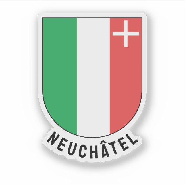 Wappen des Kantons Neuchâtel Aufkleber (Vorderseite)