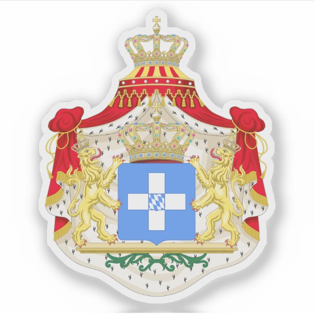 Wappen des Königreichs Griechenland (1832-1862) Aufkleber (Vorderseite)