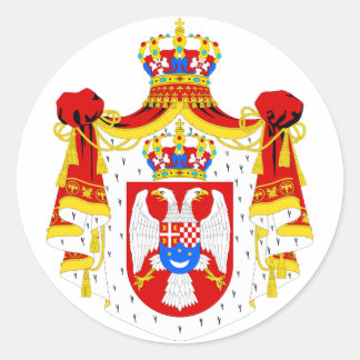 Wappen des Königreichs Jugoslawien - Offizielles S Runder Aufkleber