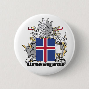 Wappen des Landes Island Symbol Emblem Flagge Button