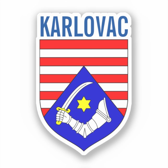 Wappen des Landkreises Karlovac, Kroatien Aufkleber (Vorderseite)