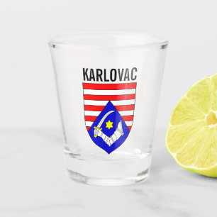 Wappen des Landkreises Karlovac, Kroatien Schnapsglas