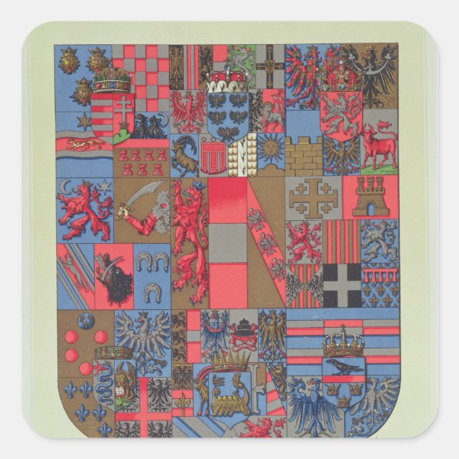 Wappen des österreichisch-ungarischen Reiches Quadratischer Aufkleber (Vorderseite)