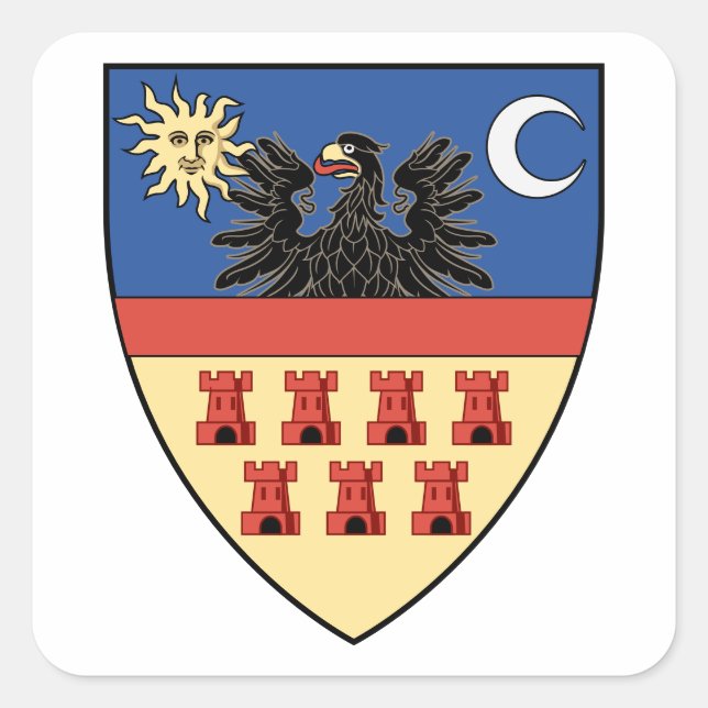 Wappen des Siebenbürtigen Aufklebers Quadratischer Aufkleber (Vorderseite)