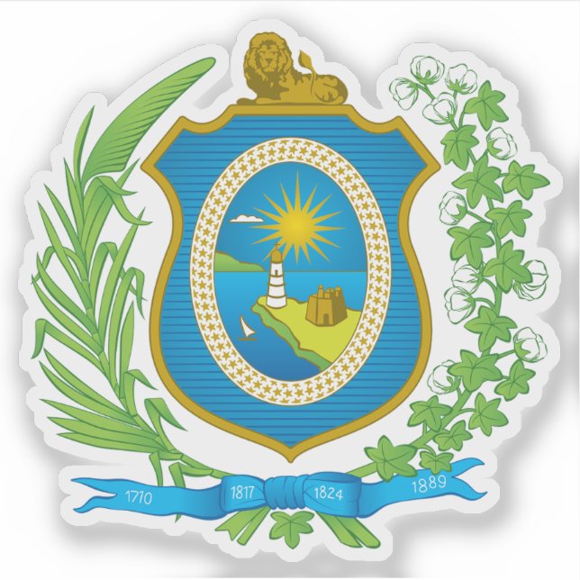 Wappen des Staat Pernambuco, Brasilien Aufkleber (Vorderseite)