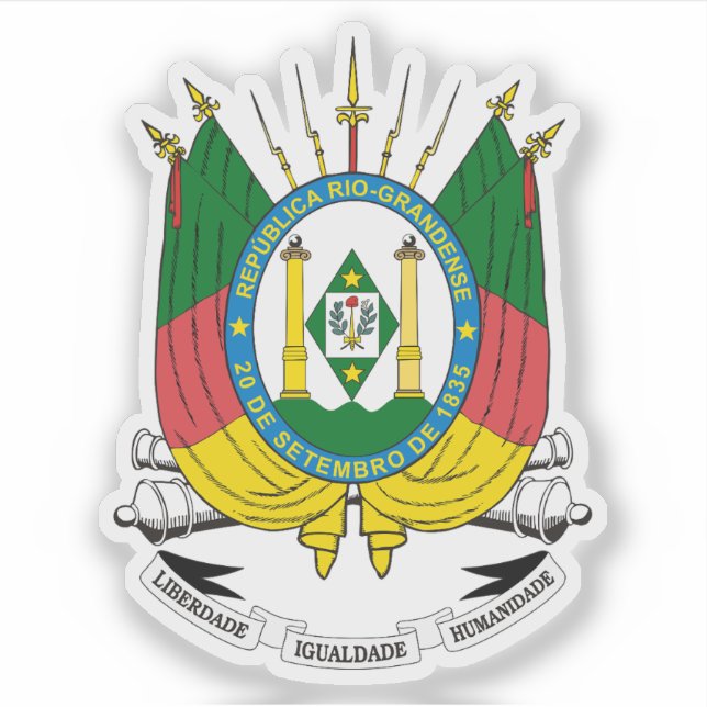 Wappen des Staat Rio Grande do Sul Aufkleber (Vorderseite)