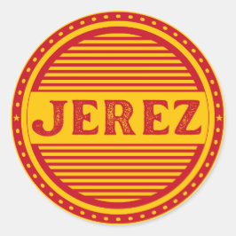Wappen des Stadtstolzes von Jerez – Spanische Iden Runder Aufkleber