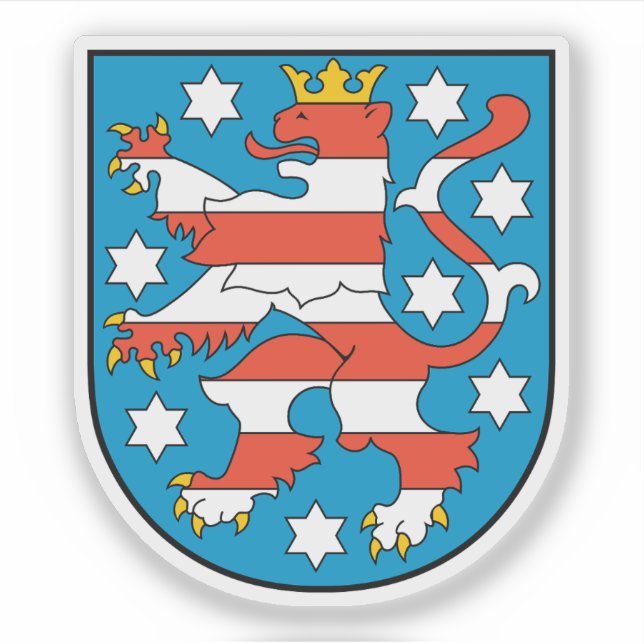 Wappen des Thüringer Staat, Deutschland Aufkleber (Vorderseite)