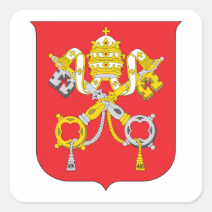 Wappen des Vatikans Landes Wappensymbol Emblem Fla Quadratischer Aufkleber