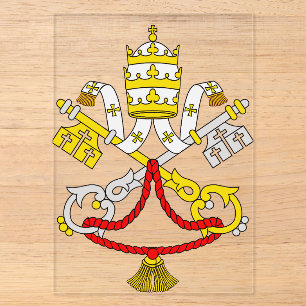 Wappen des Vatikans Premium Kunst Emblem Acryleinladungen