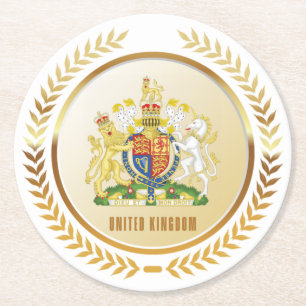 Wappen des Vereinigten Königreichs Runder Pappuntersetzer