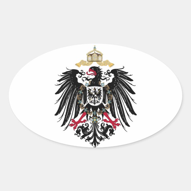 Wappen Deutsches Reich 1889 Reichsadler Ovaler Aufkleber (Vorderseite)
