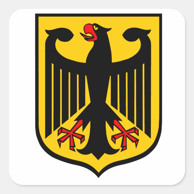 Wappen Deutschlands. Quadratischer Aufkleber (Vorderseite)