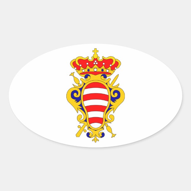 Wappen Dubrovniks - Kroatien Ovaler Aufkleber (Vorderseite)