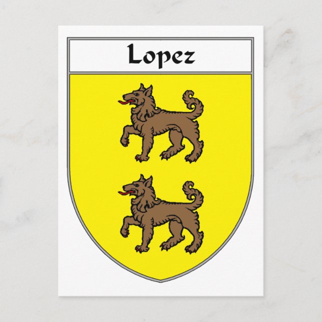 Wappen/Familienwappen von Lopez Postkarte (Vorderseite)