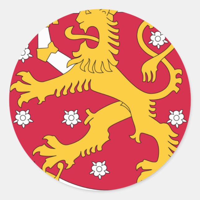 Wappen Finnlands - Suomen Vaakuna Runder Aufkleber (Vorderseite)