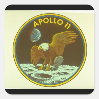 Wappen für Apollo Mission_Space Quadratischer Aufkleber