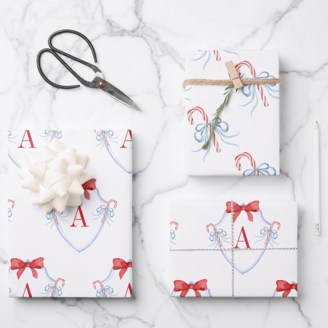 Wappen für die Bow Candy Cane Geschenkpapier Set (Vorderseite)