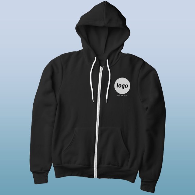 Wappen für einfache Logos und Textdateien Hoodie (Simple logo with custom text business branding promotional crest and back print zip hoodie jacket)