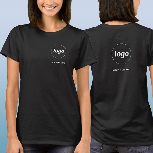Wappen für einfache Logos und Textdateien T-Shirt (Simple logo with custom text business branding promotional t-shirt with crest and back printing)