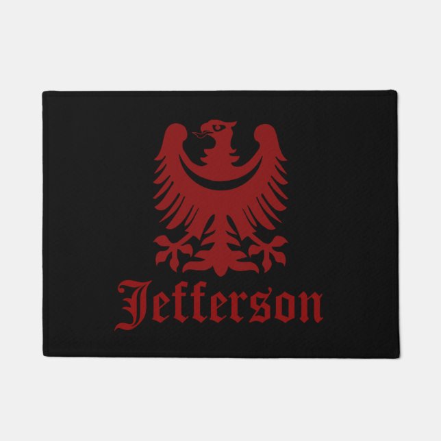 Wappen für Rot und Schwarz Fußmatte (Vorderseite)