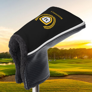 Wappen für Schwarz-Gold-Monogram-Logos Golf Headcover