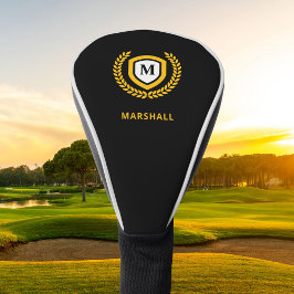 Wappen für Schwarz-Gold-Monogram-Logos Golf Headcover