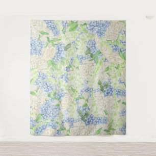 Wappen für Wasserfarben Blau und Weiß Wandteppich