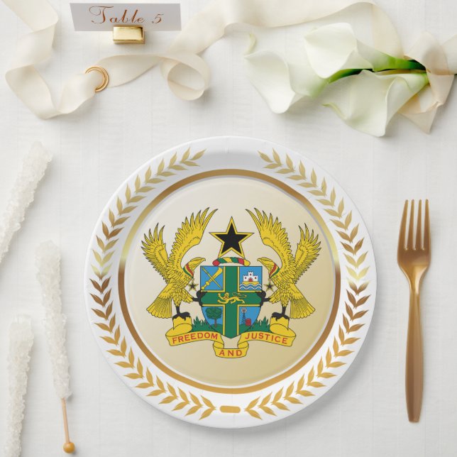 Wappen Ghanas Pappteller (Hochzeit)