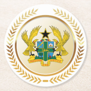 Wappen Ghanas Runder Pappuntersetzer