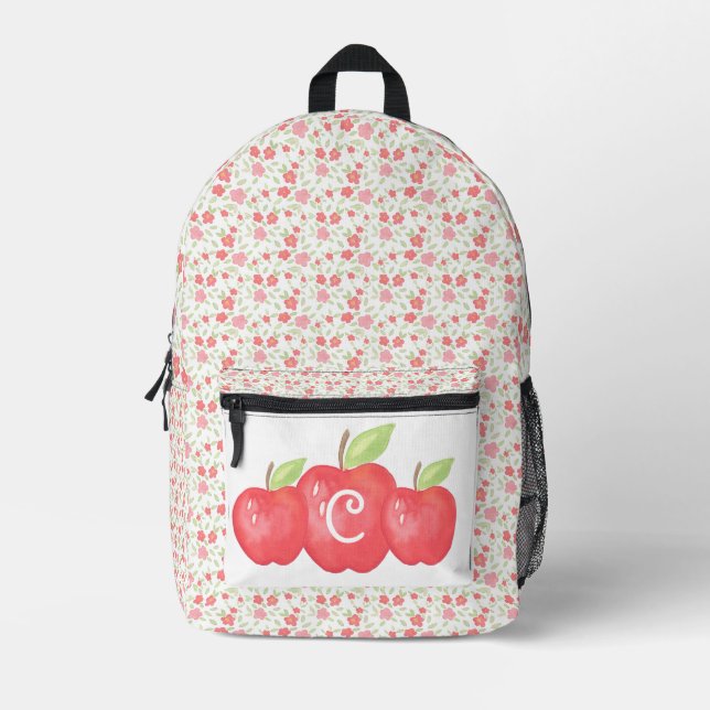 Wappen | Grade School Apple Monogram Bedruckter Rucksack (Vorderseite)