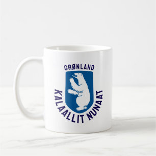 Wappen Grönlands - Bezeichnungen hinzugefügt Kaffeetasse