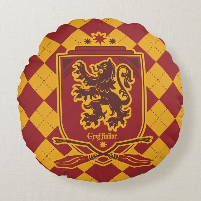 Wappen Harry Potter | Gryffindor QUIDDITCH™ Rundes Kissen (Vorderseite)