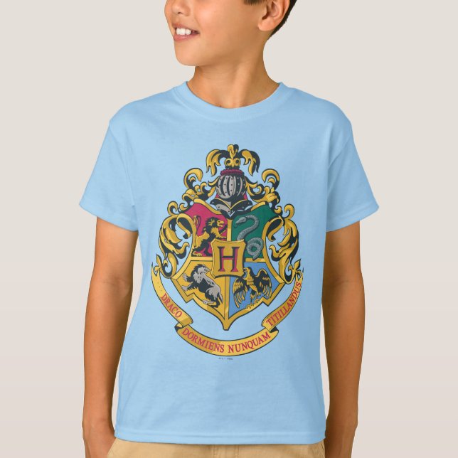 Wappen Harry Potter | Hogwarts - farbenreich T-Shirt (Vorderseite)