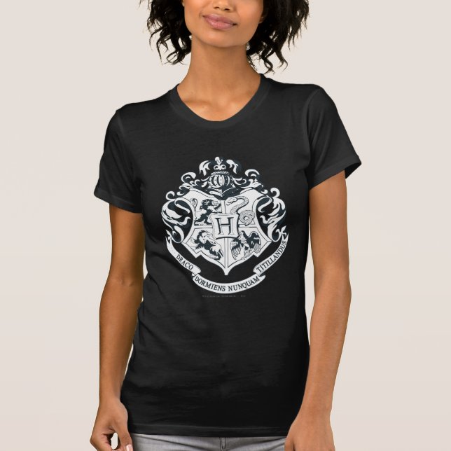 Wappen Harry Potter | Hogwarts - Schwarzweiss T-Shirt (Vorderseite)