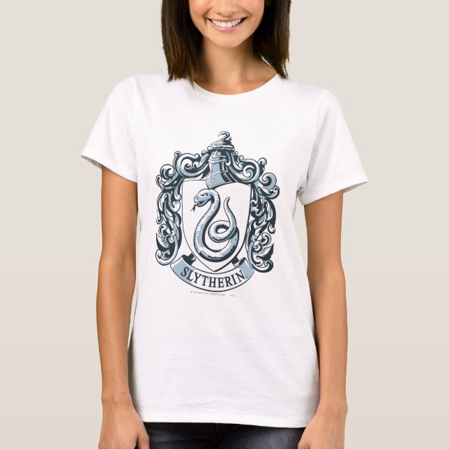 Wappen Harry Potter | Slytherin - Eis-Blau T-Shirt (Vorderseite)