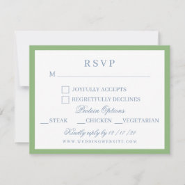 Wappen Hochzeit von Wasserfarbe Blau und Weiß Hydr RSVP Karte