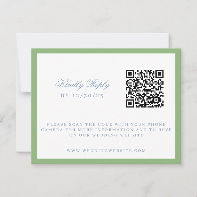 Wappen Hochzeit von Wasserfarbe Blau und Weiß Hydr RSVP Karte (Vorderseite)