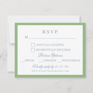 Wappen Hochzeit von Wasserfarbe Blau und Weiß Hydr RSVP Karte