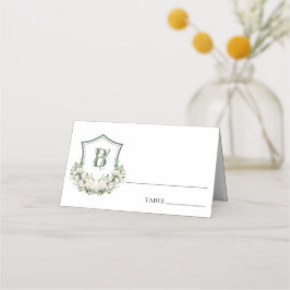 Wappen Hochzeit von weißen Blume Platzkarte